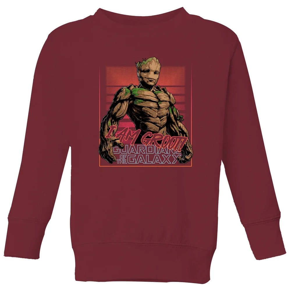 Guardians of the Galaxy I Am Retro Groot! Kids' Sweatshirt - Burgundy - 3-4 Jahre Bild 1