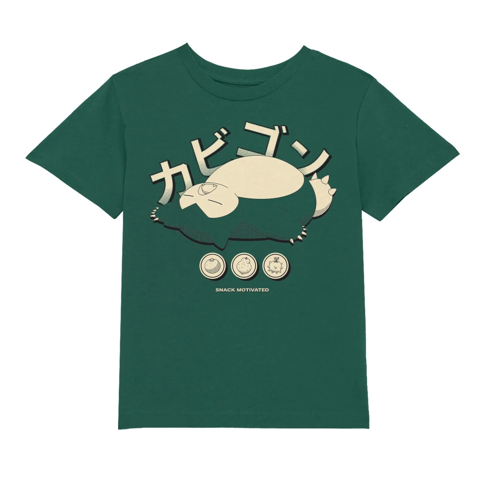 Pokémon Snorlax Relaxation Kids' T-Shirt - Green - 3-4 Jahre Bild 1