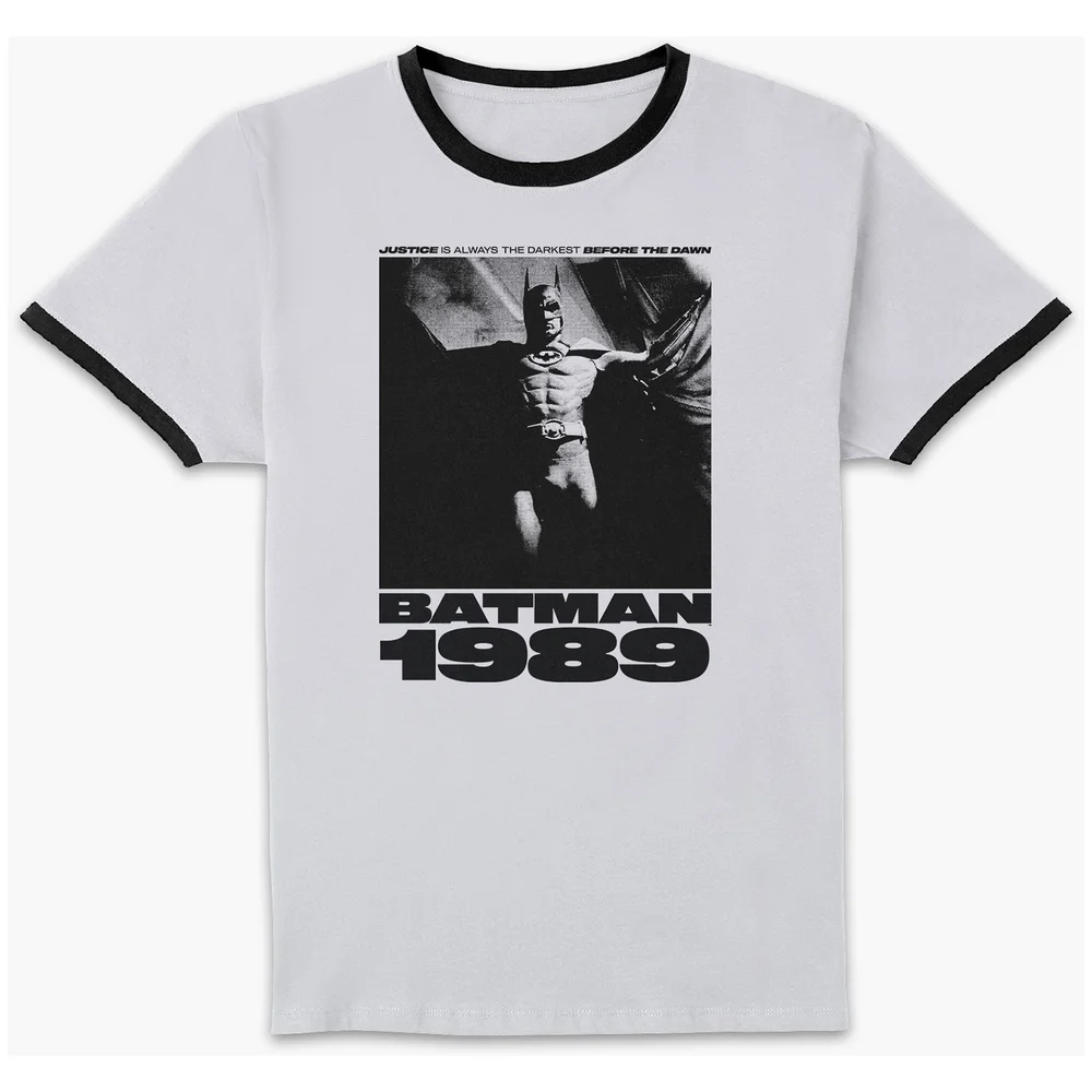 BATMAN The Bat Unisex Ringer T-Shirt - White/Black - S - White/Black Bild 1