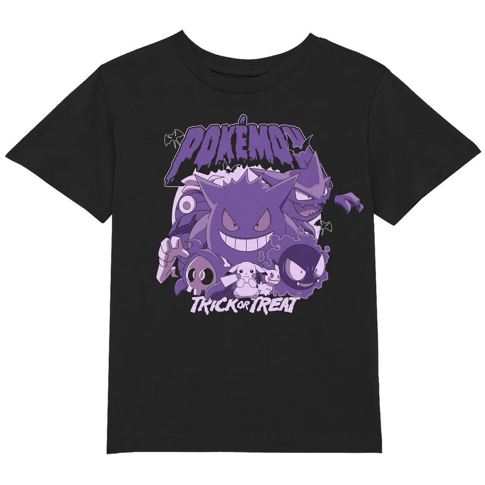 Pokémon Trick Or Treat Kids' T-Shirt - Black - 7-8 Jahre - Schwarz Bild 1