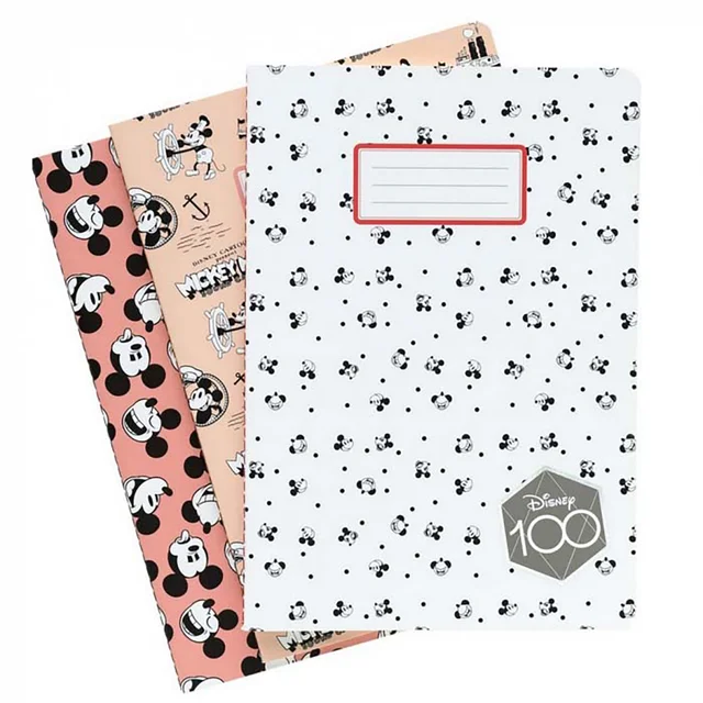 Disney Mickey 100Th Anniversary Pack Of 3 A5 Notebooks