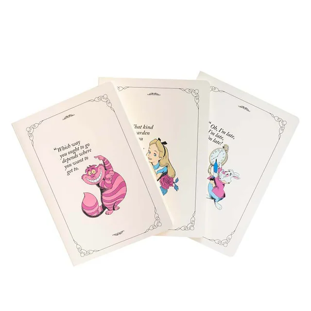 Disney Alice In Wonderland Pack Of 3 A5 Notebooks