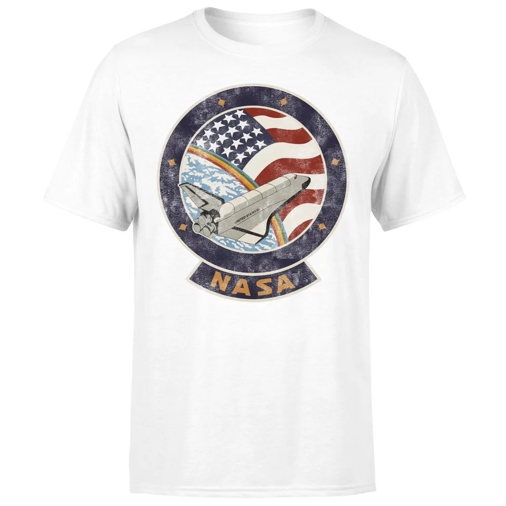 NASA Shuttle Emblem Unisex T-Shirt - White - S - Weiß Bild 1