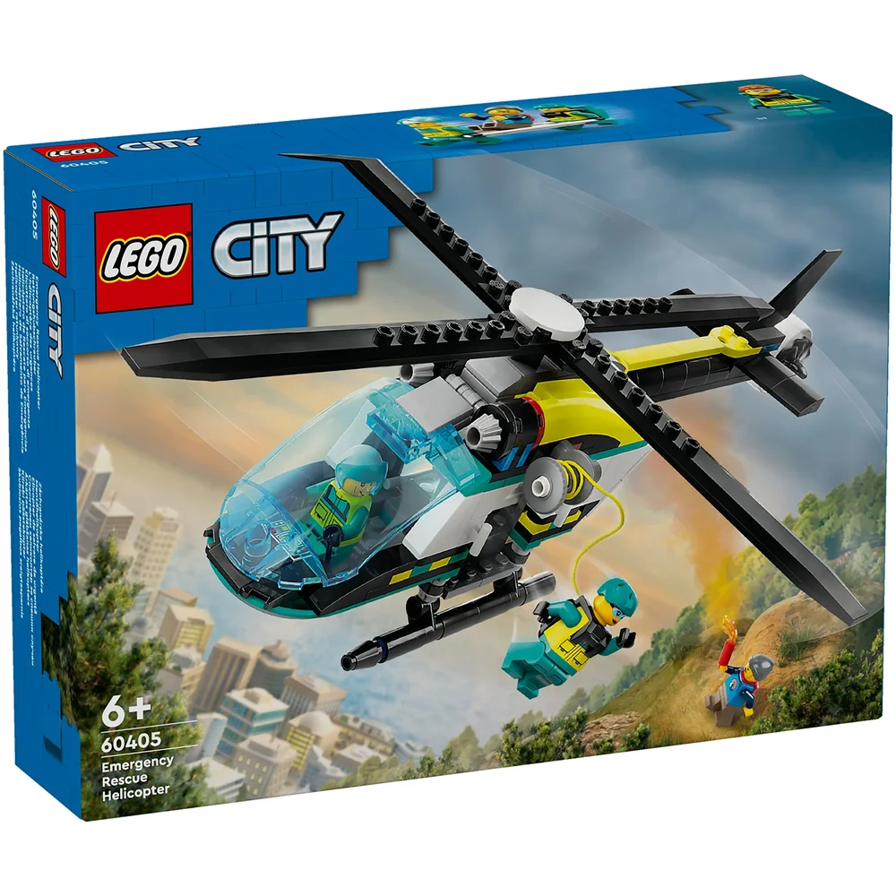 LEGO City Emergency Rescue Helicopter Toy Set 60405 Bild 1