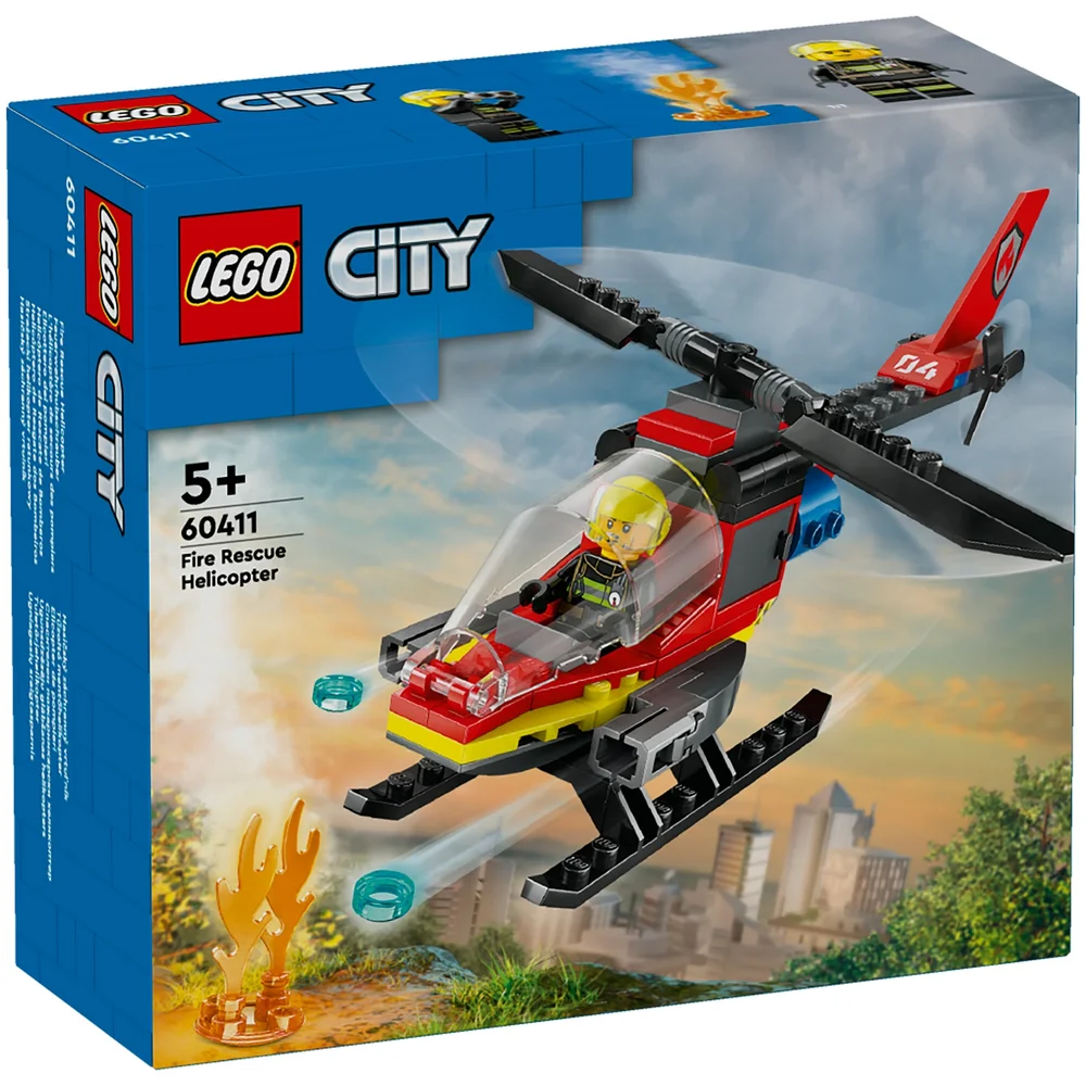 LEGO City Fire Rescue Helicopter Toy Vehicle Set 60411 Bild 1