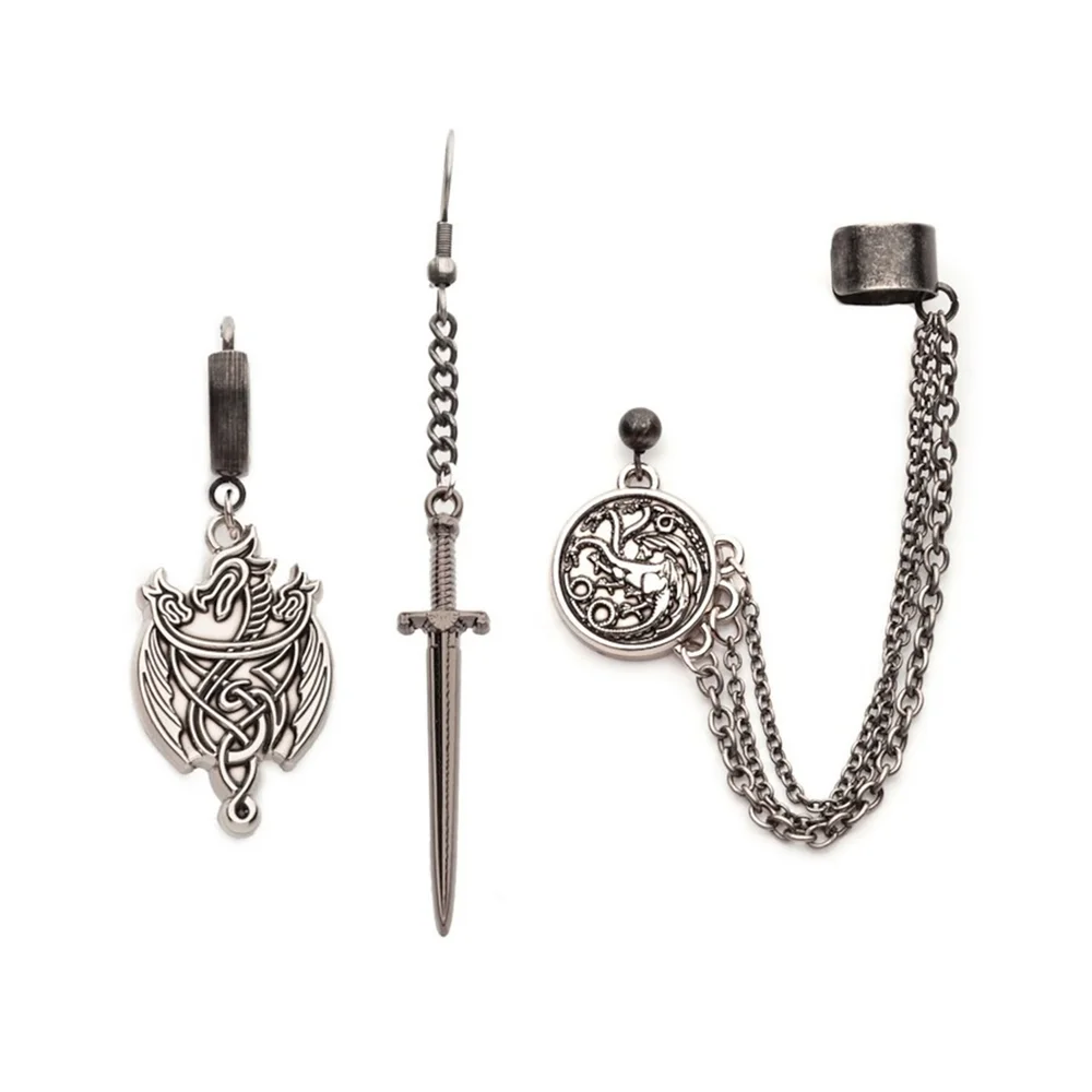 SalesOne Game Of Thrones House Of The Dragon Targaryen Mismatched Earring Set Bild 1