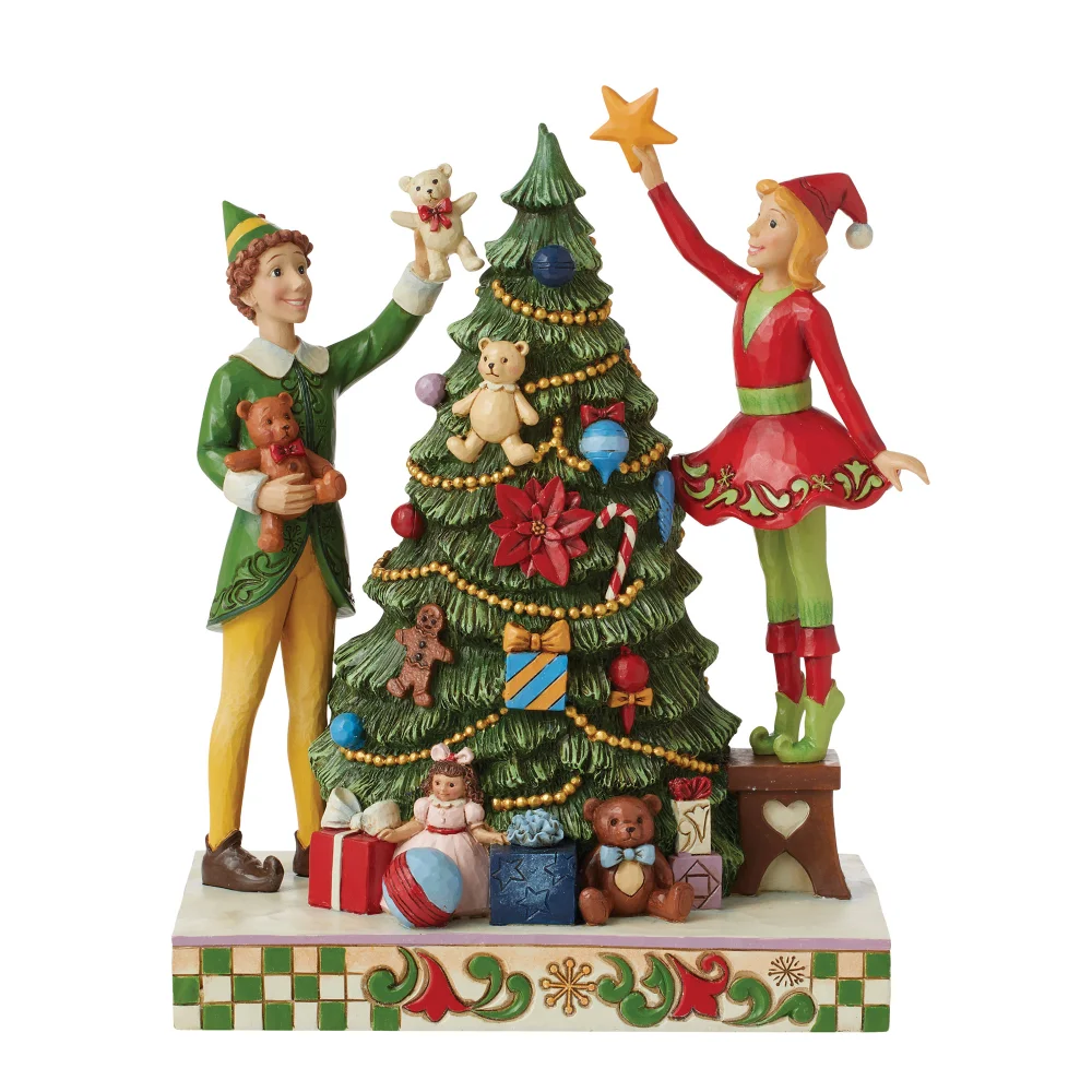 Enesco Elf by Jim Shore Treat Every Day like Christmas (Buddy with Jovie Decorating Tree Figurine) (23cm) Bild 1