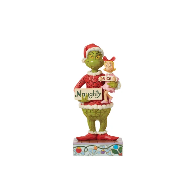 Enesco Grinch & Cindy Holding Naughty Nice Sign Figurine (19cm)