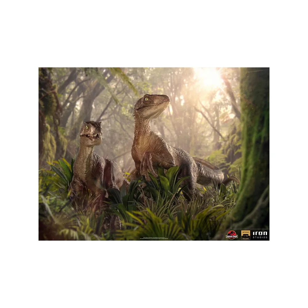 Iron Studios Just The Two Raptors Deluxe Jurassic Park Art Scale 1/10 Collectible Statue (20cm) Bild 1