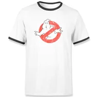 Ghostbusters Vintage Classic Logo Men's Ringer T-Shirt - White/Black