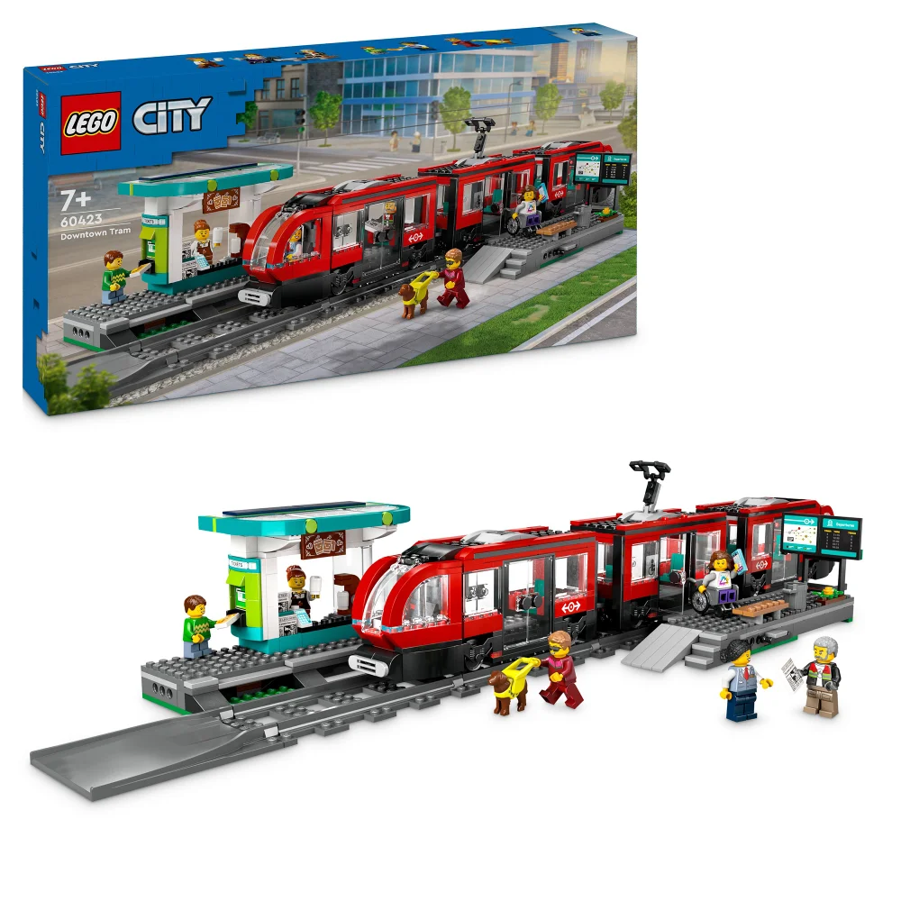 LEGO City Downtown Tram and Station Building Toy Set 60423 Bild 1