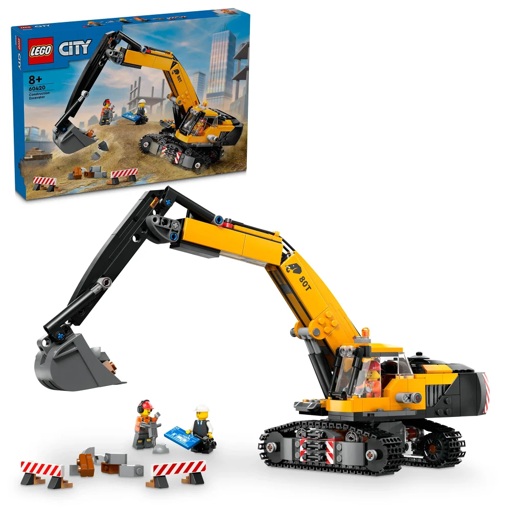 LEGO City Yellow Construction Excavator Digger Toy Set 60420 Bild 1