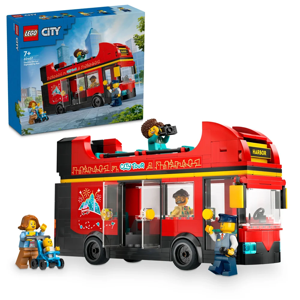 LEGO City Red Double-Decker Sightseeing Bus Toy Set 60407 Bild 1