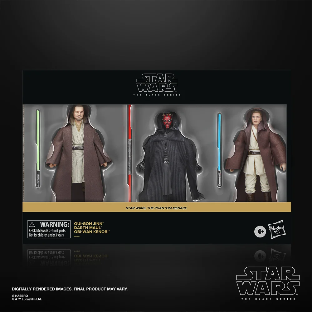 Hasbro Star Wars The Black Series Qui-Gon Jinn, Darth Maul, Obi-Wan Kenobi Star Wars: The Phantom Menace 6 Inch Action Figures Bild 1