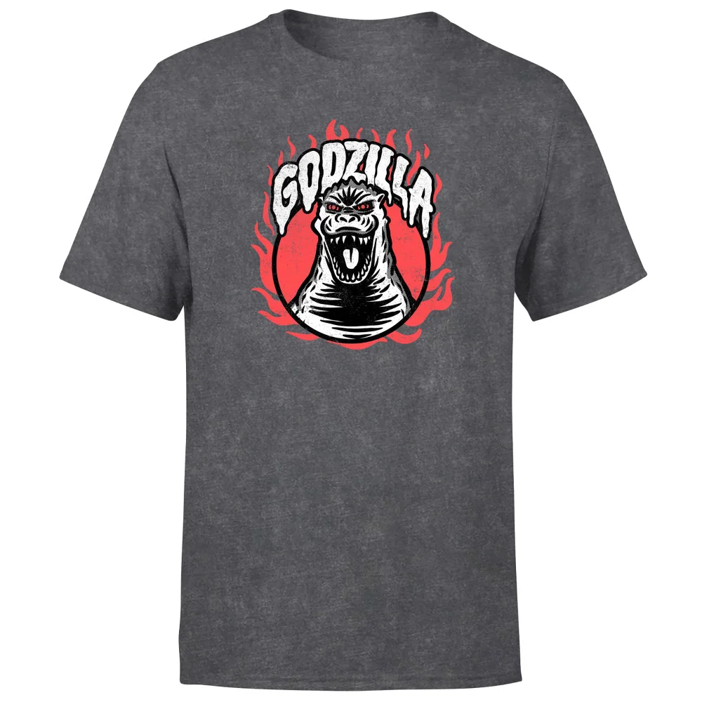 Godzilla Distressed Unisex T-Shirt - Black Acid Wash - L Bild 1