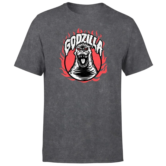 Godzilla Distressed Unisex T-Shirt - Black Acid Wash