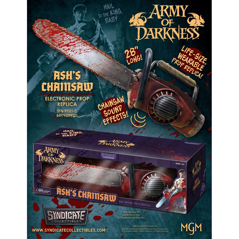 EVIL DEAD - ARMY OF DARKNESS ASH CHAINSAW 1:1 SCALE PROP REPLICA WITH SOUND - 28" LONG Bild 1