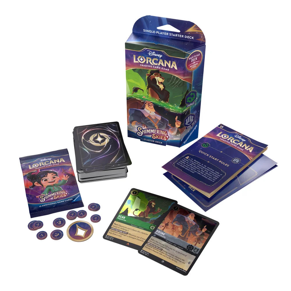 Disney Lorcana Trading Card Game Shimmering Skies Emerald and Steel Starter Deck Bild 1