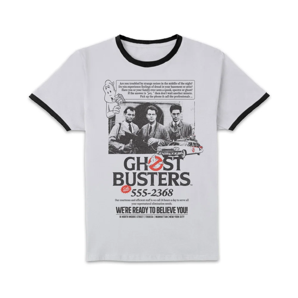 Ghostbusters Vintage Advert Unisex Ringer T-Shirt - White/Black - XXL Bild 1