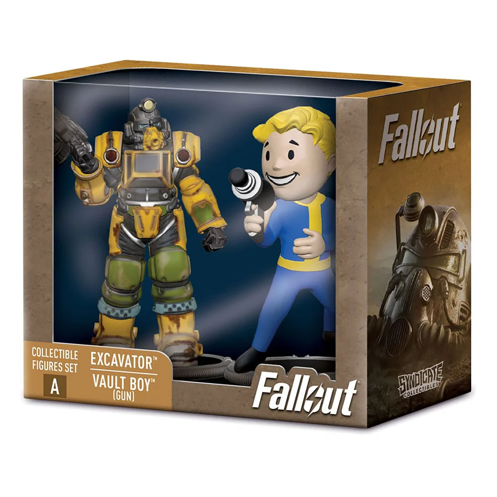 Fallout Mini Figures 2-Pack Set A Excavator & Vault Boy (Gun) 7 cm Bild 1