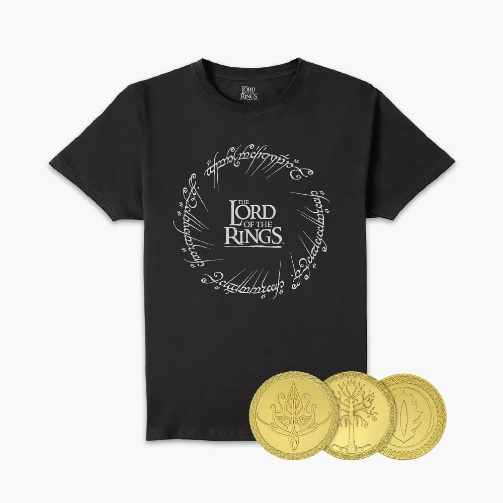 Lord Of The Rings Golden Coins & T-Shirt Bundle - M Bild 1