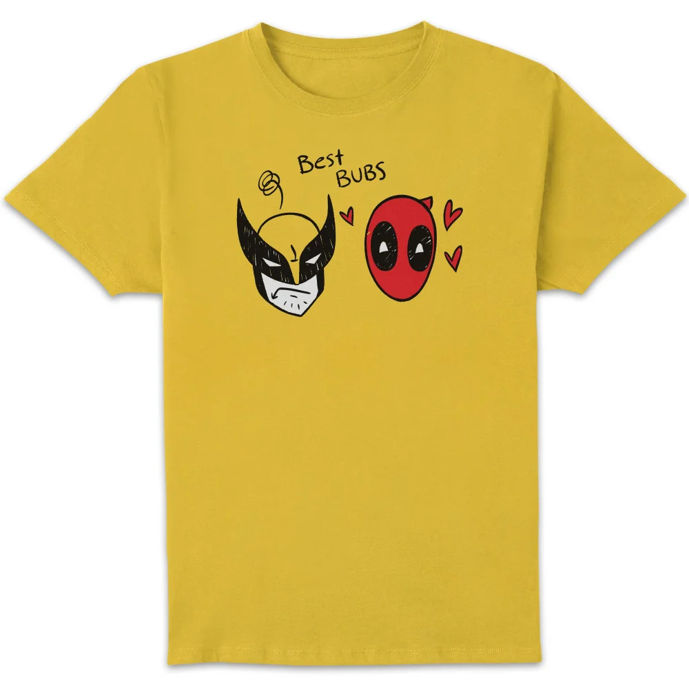 Deadpool & Wolverine Best Bubs Scribble Unisex T-Shirt - Yellow - XS Bild 1