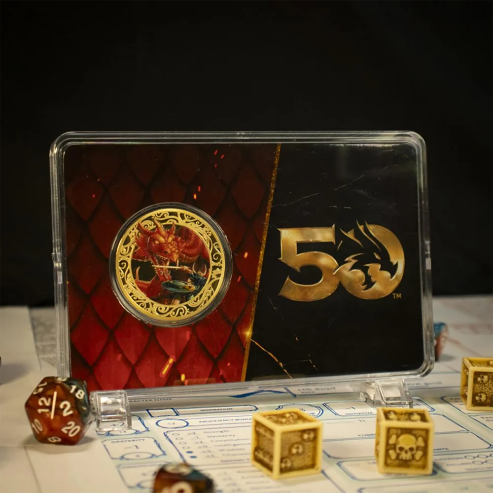 Dungeons & Dragons 50th Anniversary 24k Gold Plated Coin with Colour Print Bild 1
