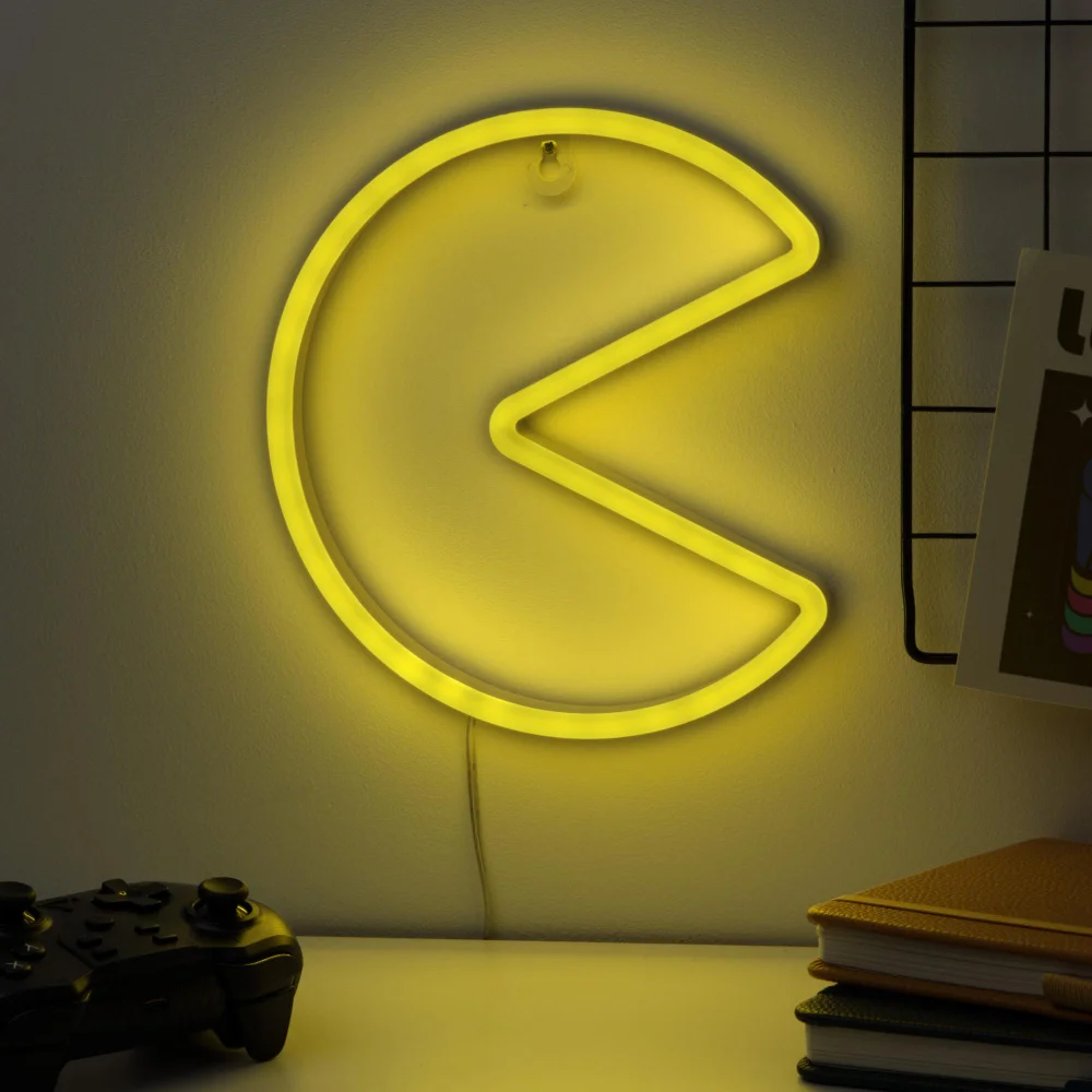Pac Man Wall Mountable LED Neon Light Bild 1