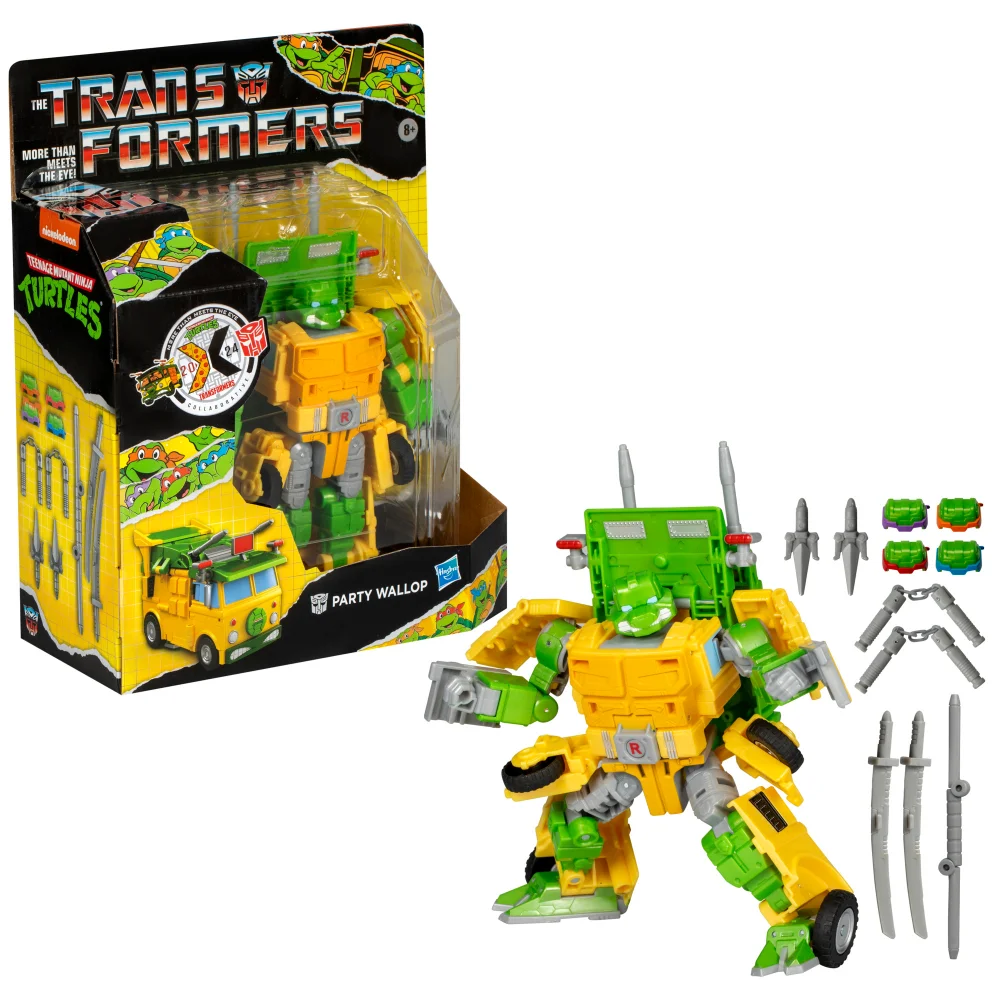 Hasbro Transformers Collaborative Teenage Mutant Ninja Turtles Party Wallop, 7” Action Figure, 8+ Bild 1