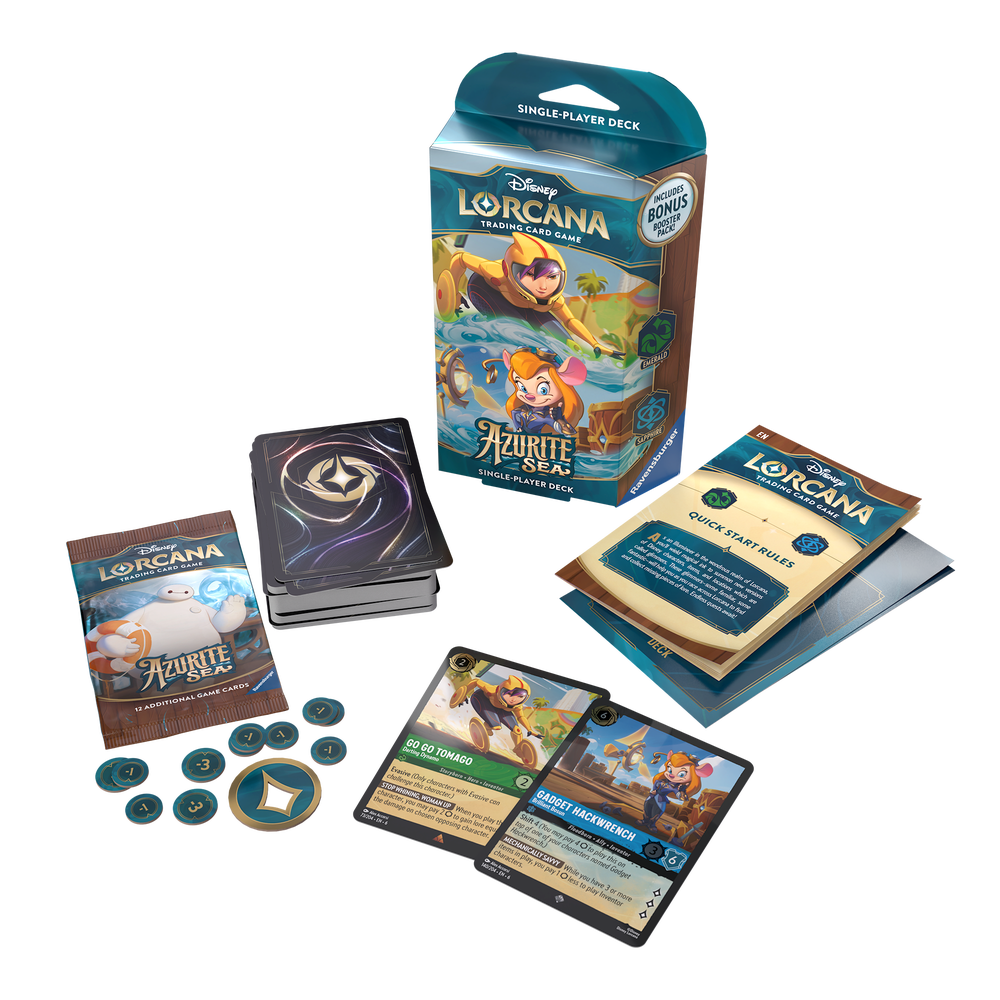 Disney Lorcana Trading Card Game Azurite Sea Emerald & Sapphire Starter Deck Bild 1