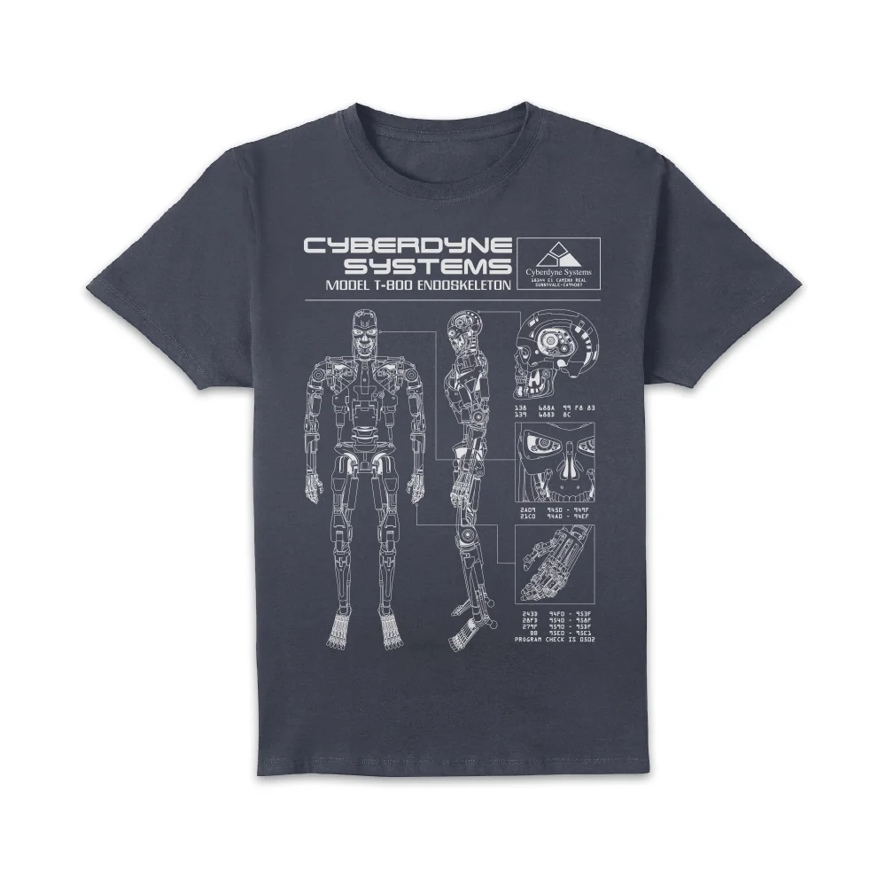 The Terminator T-800 Schematic Drk2 Unisex T-Shirt - Navy - XL Bild 1