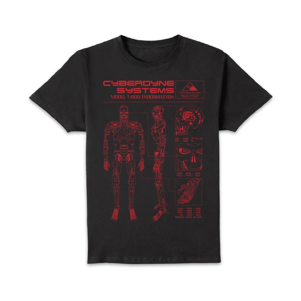 The Terminator T-800 Schematic Unisex T-Shirt - Black - L Bild 1