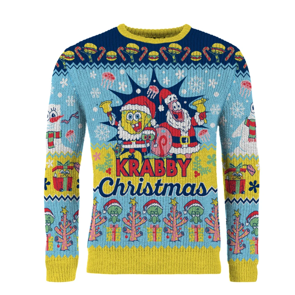 Spongebob Squarepants Krabby Christmas Knitted Christmas Jumper - S Bild 1