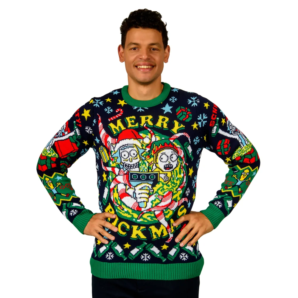 Rick and Morty Merry Rickmas Knitted Christmas Jumper - S Bild 1