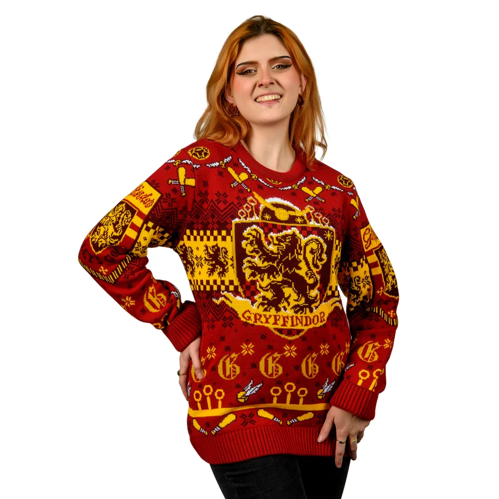Harry Potter Gryffindor Quidditch Knitted Christmas Jumper - 4XL Bild 1