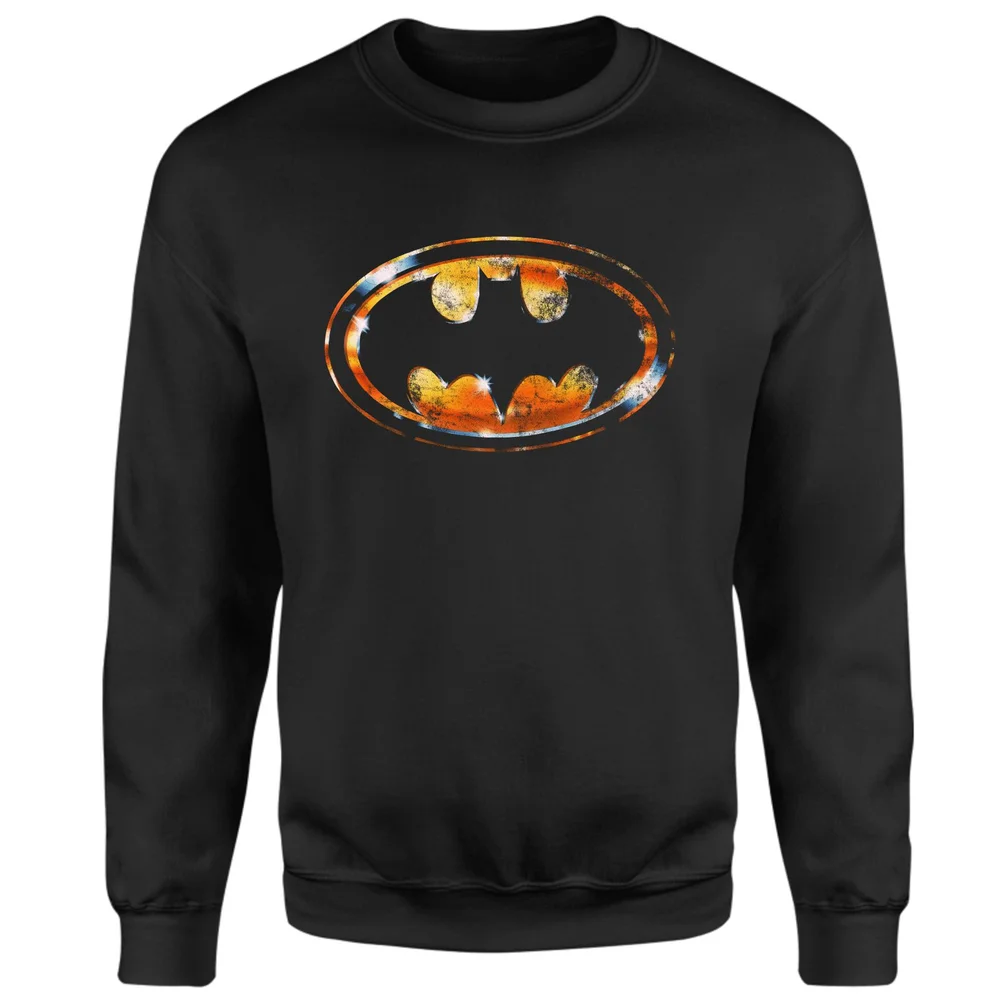 BATMAN Bat Logo Distressed Sweatshirt - Black - XXL Bild 1