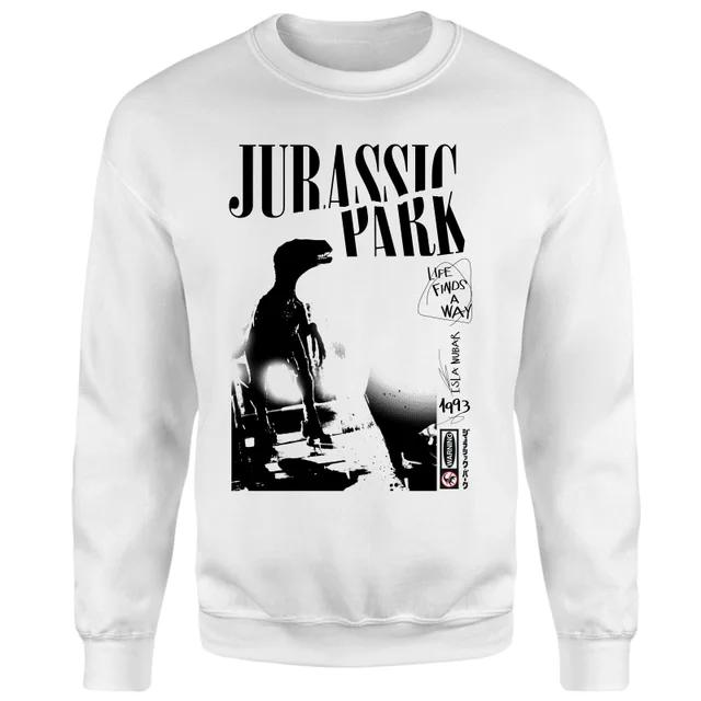 Jurassic Park Evergreen Isla Nublar Punk Sweatshirt - White