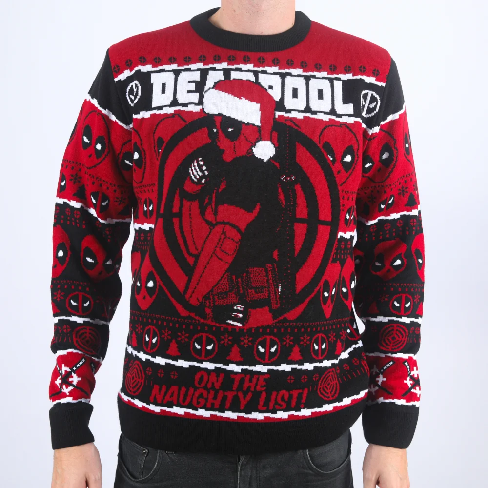 Deadpool On The Naughty List Knitted Christmas Jumper - XL Bild 1