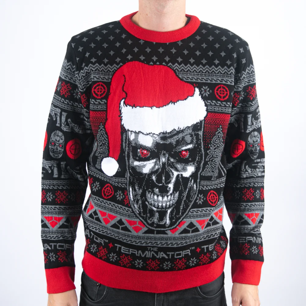 Terminator I'll Be Back… With Presents Knitted Christmas Jumper - M Bild 1