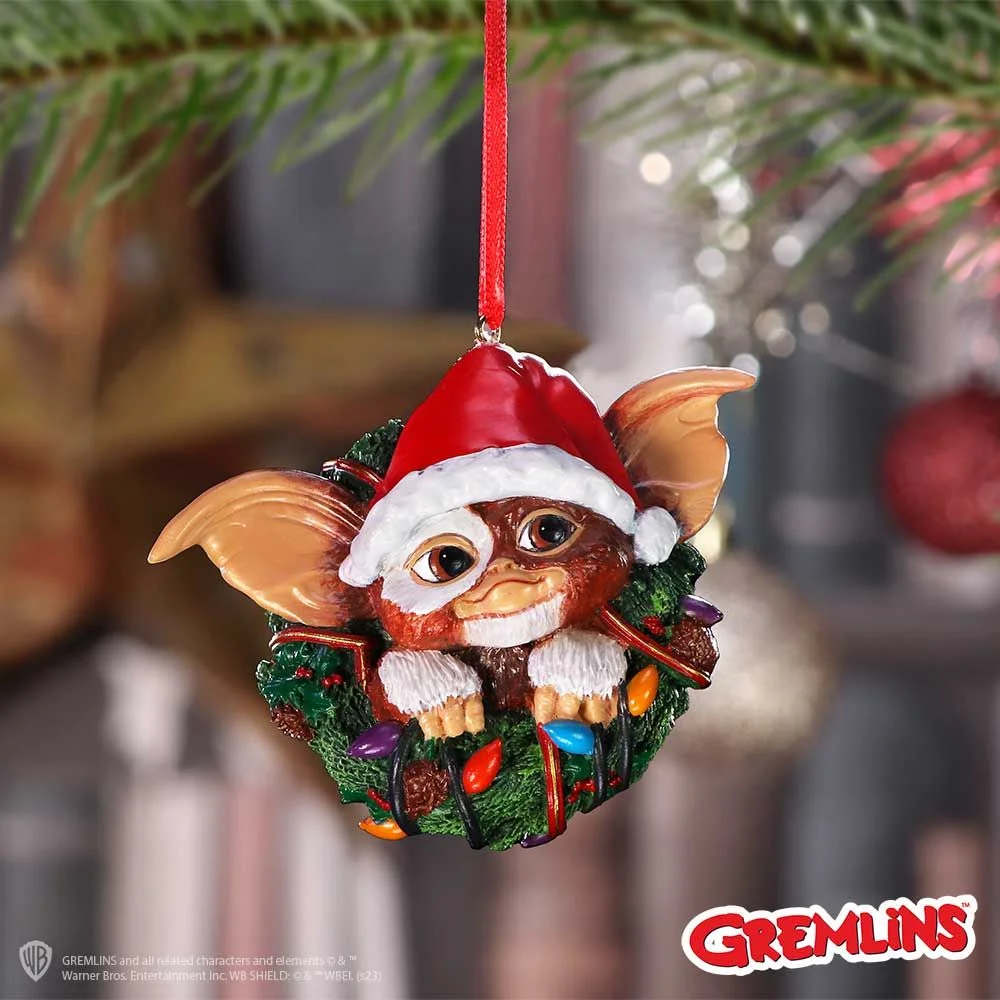 Gremlins Gizmo in Wreath Hanging Ornament 10cm Bild 1