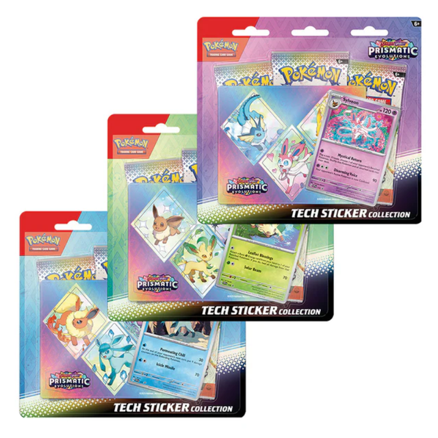 Pokémon TCG: Scarlet & Violet 8.5 - Prismatic Evolutions Tech Sticker Collection - Assorted Display (Includes 1 Set Only)
