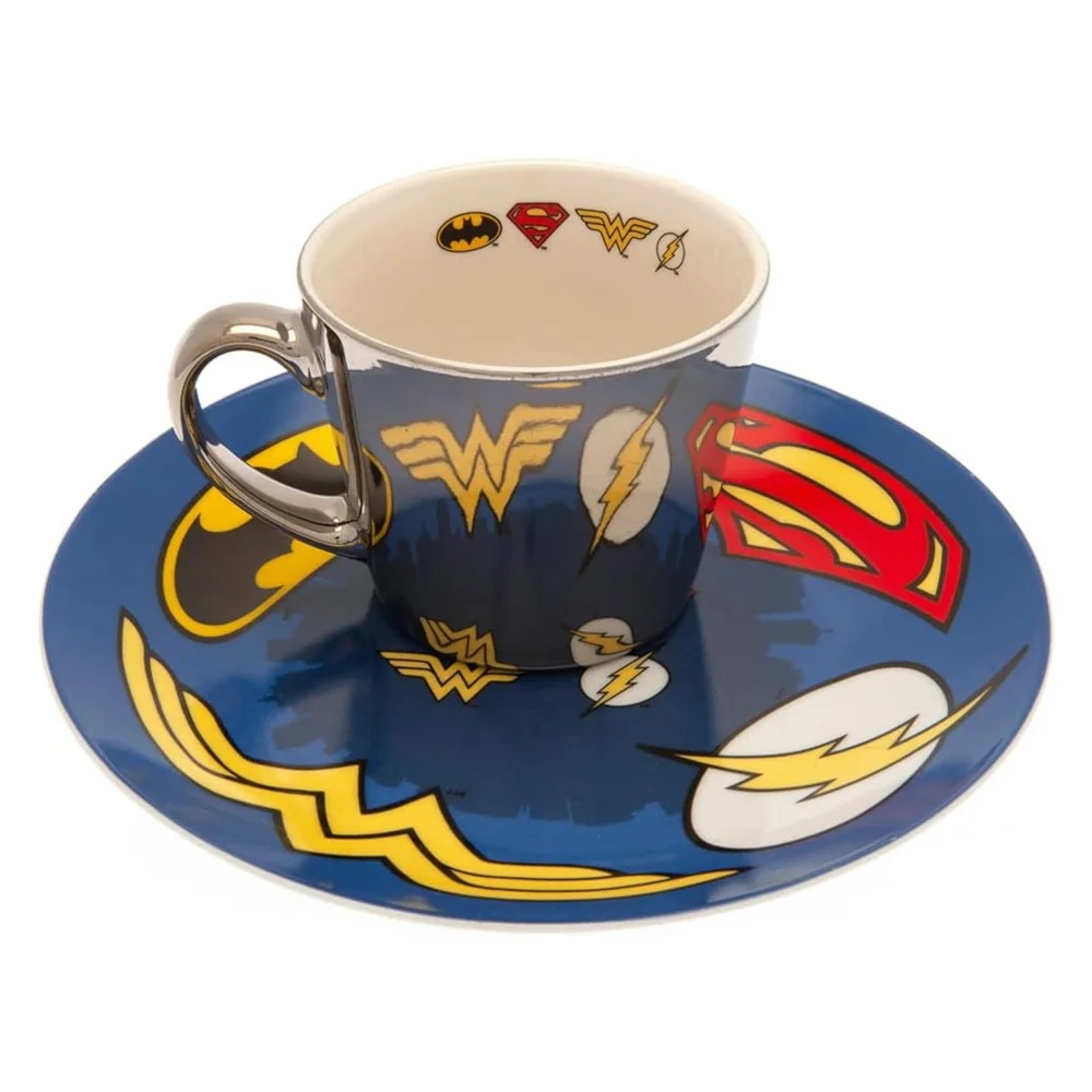 DC Comics Logo Collectors Plate & Mirror Mug Set Bild 1