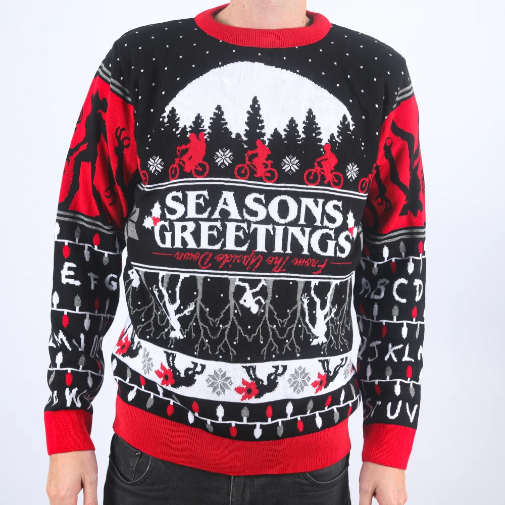 Stranger Things Seasons Greetings Knitted Christmas Jumper - L Bild 1