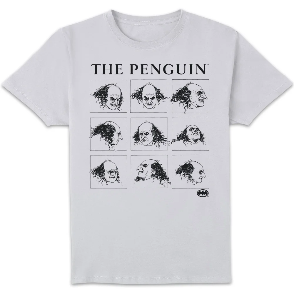 Batman Returns Multiple Faces Of The Penguin Men's T-Shirt - White - 3XL Bild 1