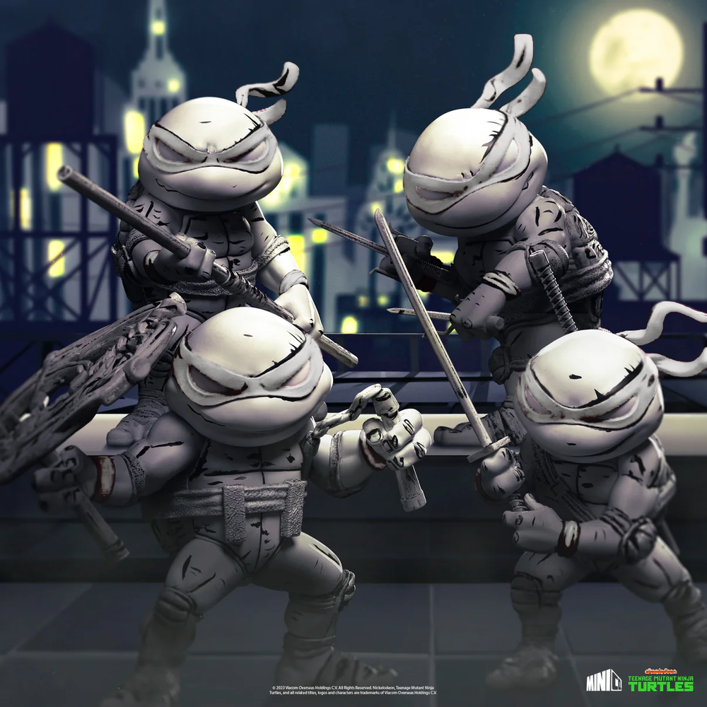 Iron Studios Teenage Mutant Ninja Turtles Minico Black & White 4-Pack SDCC Exclusive (Limited to 1000) Bild 1