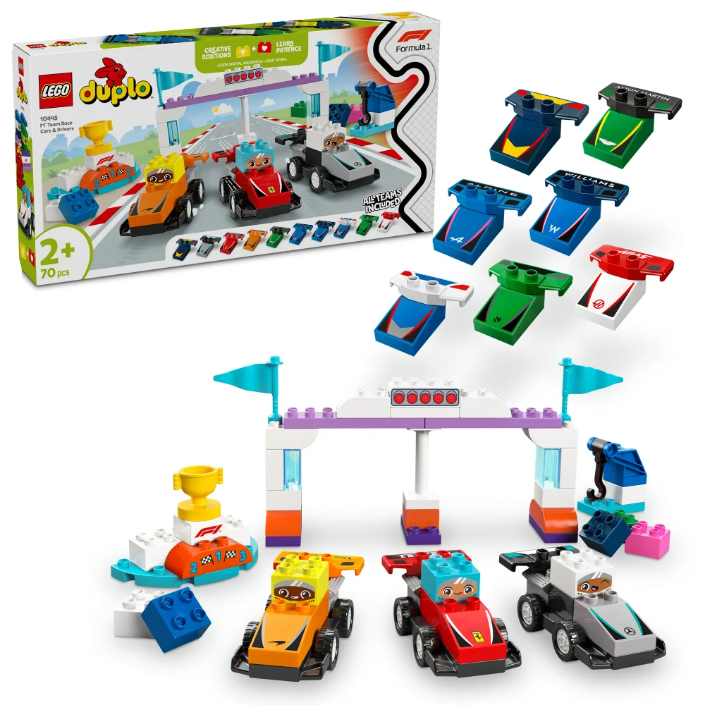 LEGO® DUPLO® Town F1® Team Race Cars & Drivers Building Toy for Family Fun 10445 Bild 1