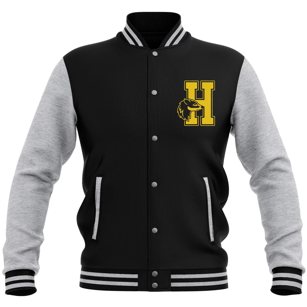 Harry Potter Hufflepuff Varsity Jacket - Black/Grey - XXL Bild 1