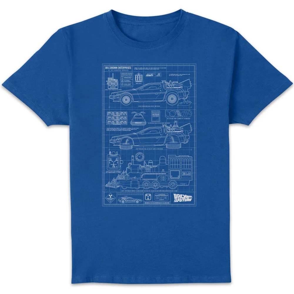 Back to the future Schematic Men's T-Shirt - Blue - L Bild 1