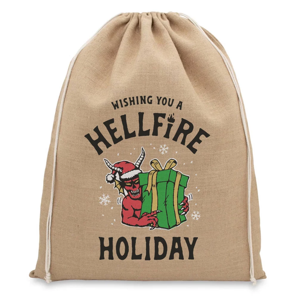 Stranger Things Hellfire Holiday Christmas Hessian Sack Bild 1