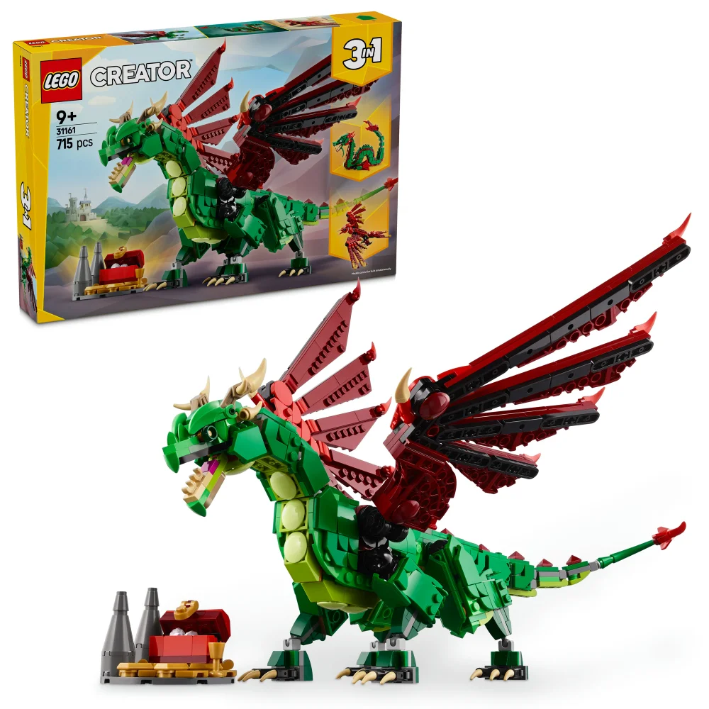 LEGO Creator 3in1 Medieval Dragon Figure, Creative Toy 31161 Bild 1